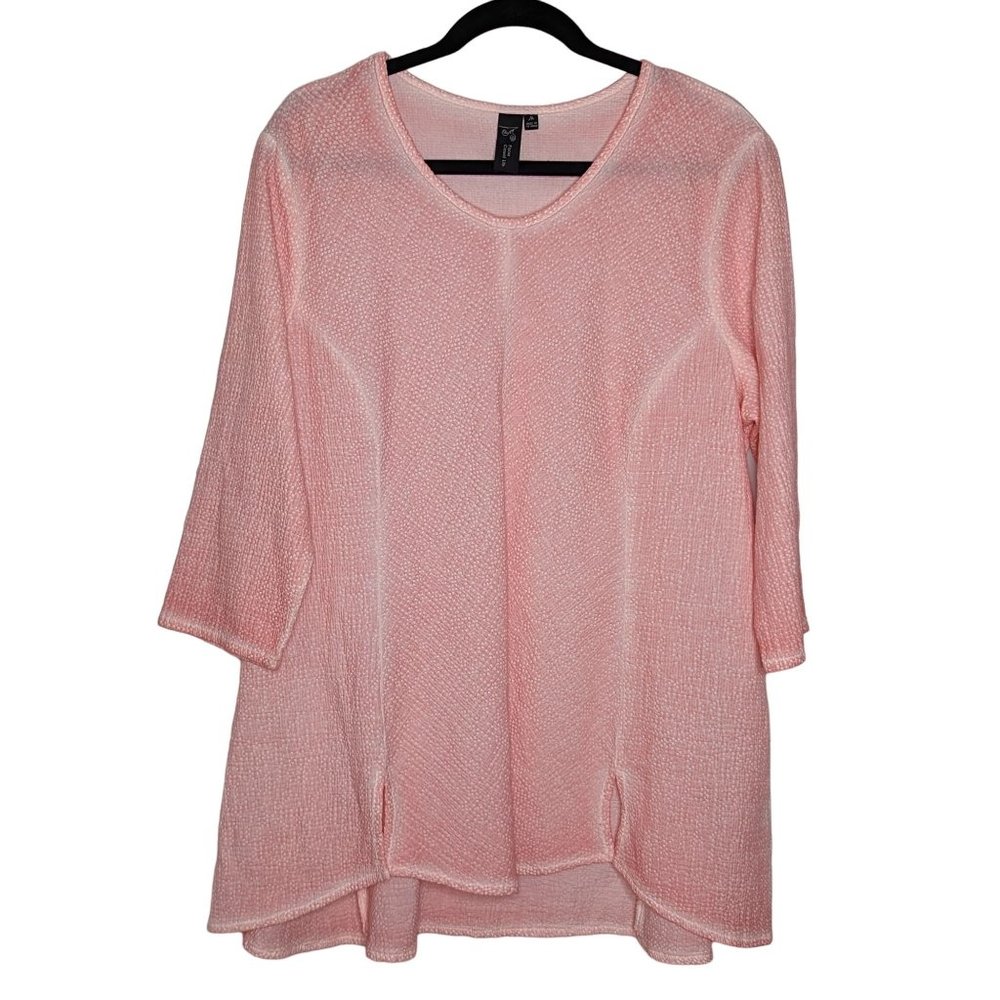 Focus Casual Life 3/4" sleeve high low summer Salmon pink Tunic size M